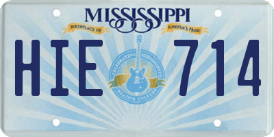 MS license plate HIE714
