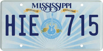MS license plate HIE715
