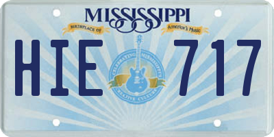MS license plate HIE717