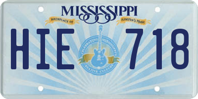 MS license plate HIE718