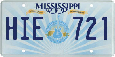 MS license plate HIE721