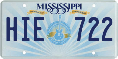 MS license plate HIE722