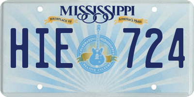 MS license plate HIE724