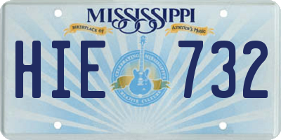 MS license plate HIE732