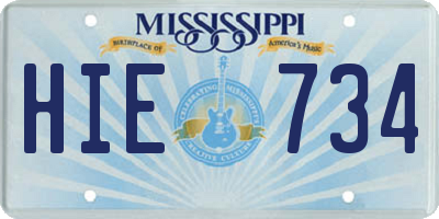 MS license plate HIE734