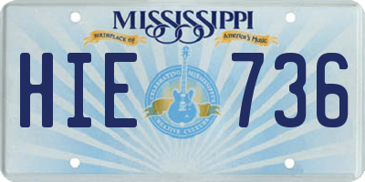 MS license plate HIE736
