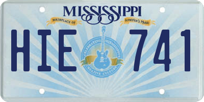 MS license plate HIE741