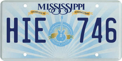 MS license plate HIE746