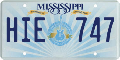 MS license plate HIE747
