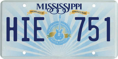 MS license plate HIE751