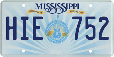 MS license plate HIE752