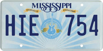 MS license plate HIE754