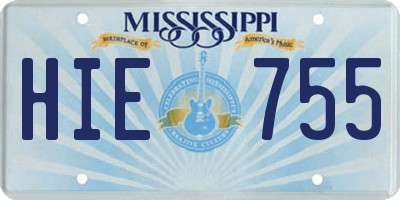 MS license plate HIE755