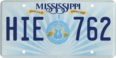MS license plate HIE762
