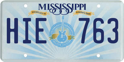 MS license plate HIE763