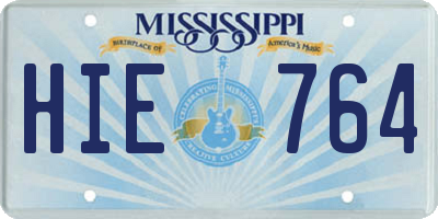 MS license plate HIE764