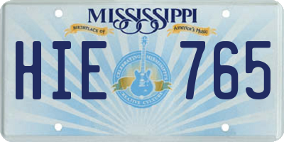 MS license plate HIE765