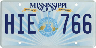 MS license plate HIE766