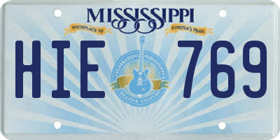 MS license plate HIE769