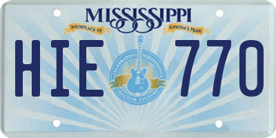MS license plate HIE770