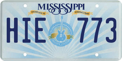MS license plate HIE773
