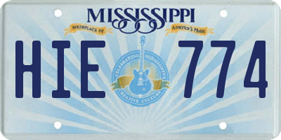 MS license plate HIE774