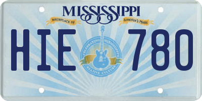 MS license plate HIE780