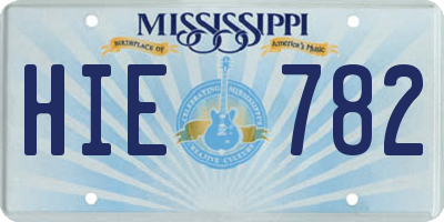MS license plate HIE782
