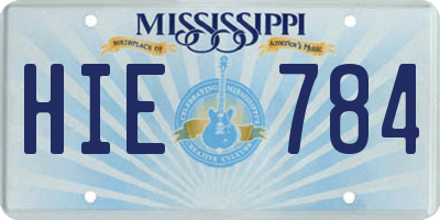 MS license plate HIE784