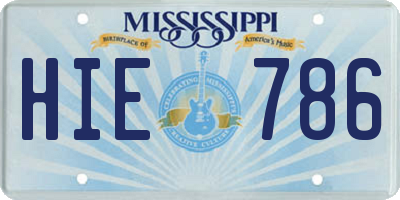MS license plate HIE786