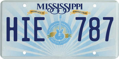 MS license plate HIE787