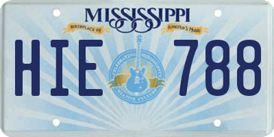 MS license plate HIE788
