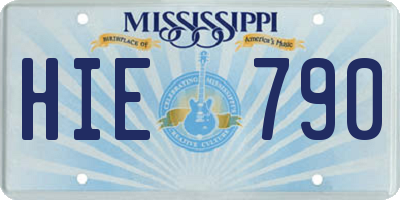 MS license plate HIE790