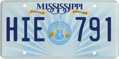 MS license plate HIE791
