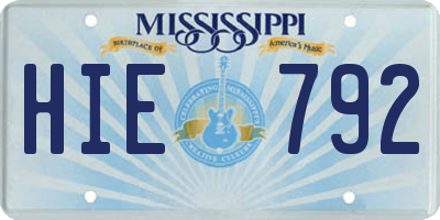 MS license plate HIE792