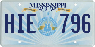 MS license plate HIE796