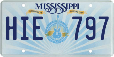 MS license plate HIE797