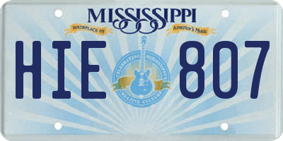 MS license plate HIE807
