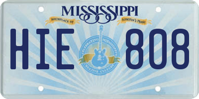 MS license plate HIE808