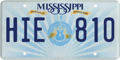 MS license plate HIE810