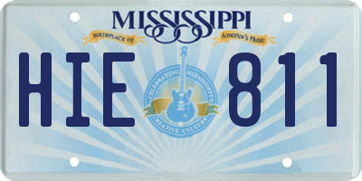 MS license plate HIE811