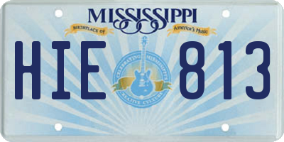 MS license plate HIE813