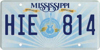 MS license plate HIE814