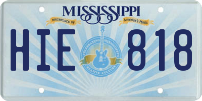 MS license plate HIE818