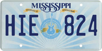 MS license plate HIE824