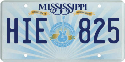 MS license plate HIE825