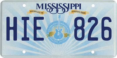 MS license plate HIE826