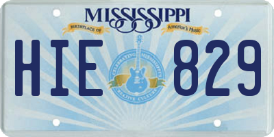 MS license plate HIE829