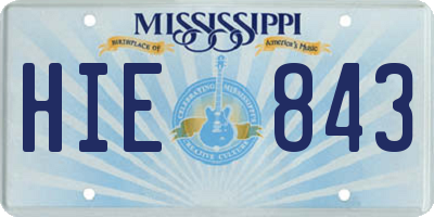 MS license plate HIE843