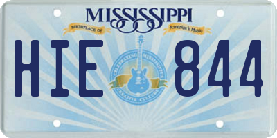 MS license plate HIE844
